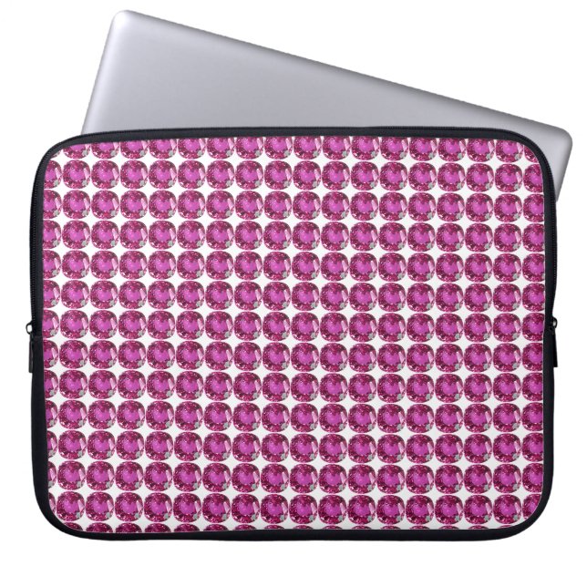 Pink Gemstone Pattern Laptop Sleeve (Front)