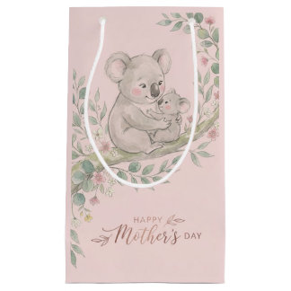 Pink, Gentle Koala Mom and Joey Small Gift Bag