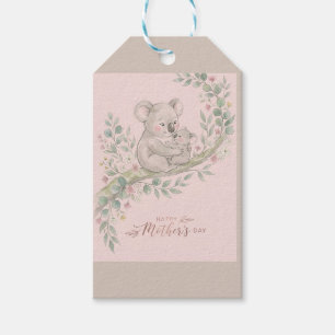 Pink, Gentle Koala Mum and Joey Gift Tags