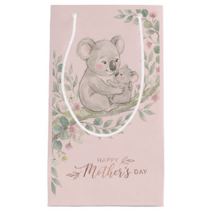Pink, Gentle Koala Mum and Joey Small Gift Bag