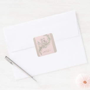 Pink, Gentle Koala Mum and Joey Square Sticker