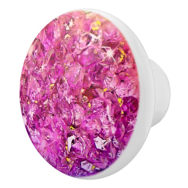 Pink Geode Ceramic Knob (Right)
