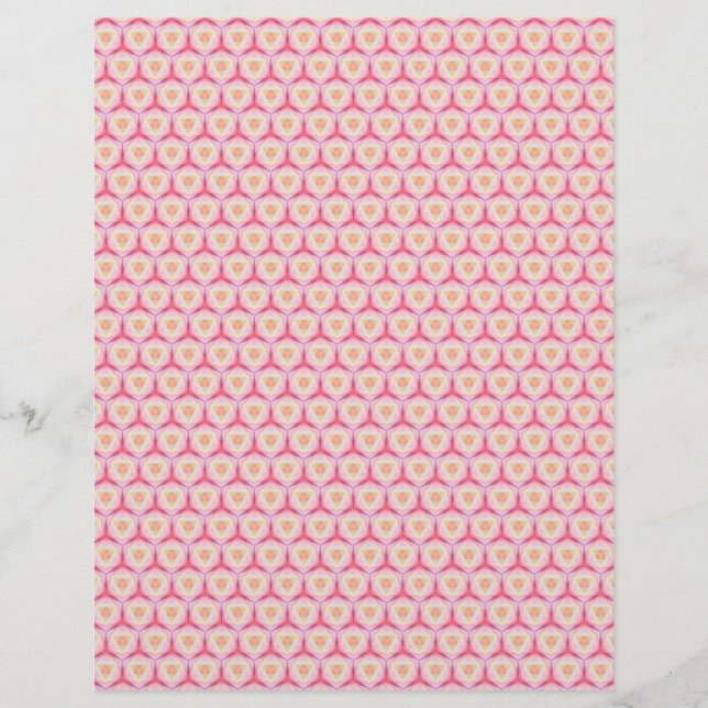 Pink Geometric Baby Pattern Scrapbook Paper Pages (Front)