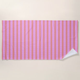 Pink Geometric Beach Towel