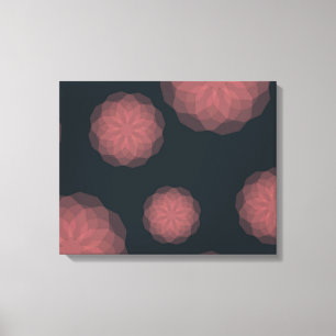 Pink, geometric, cool, trendy flower abstraction canvas print