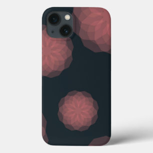 Pink, geometric, cool, trendy flower abstraction iPhone 13 case