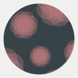 Pink, geometric, cool, trendy flower abstraction classic round sticker