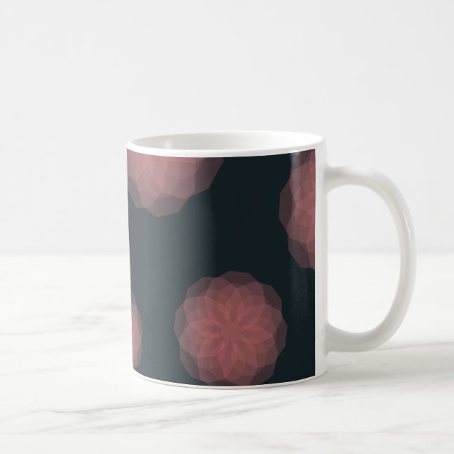 Pink, geometric, cool, trendy flower abstraction coffee mug (Right)