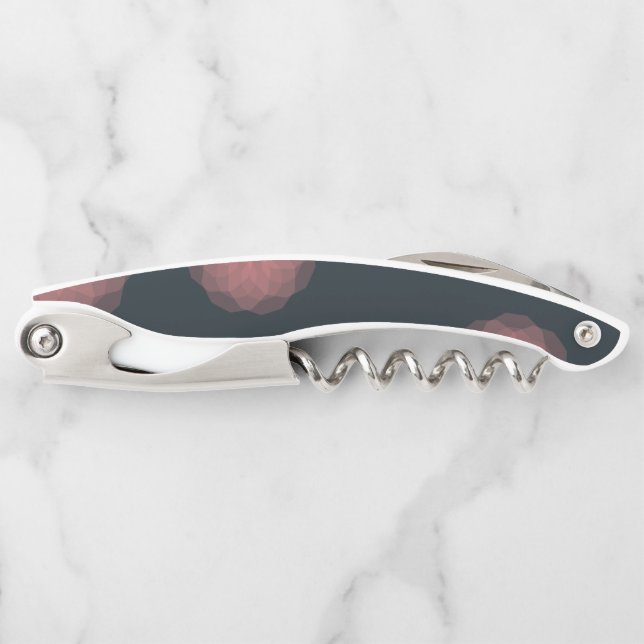Pink, geometric, cool, trendy flower abstraction corkscrew (Front)