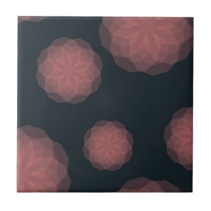 Pink, geometric, cool, trendy flower abstraction tile