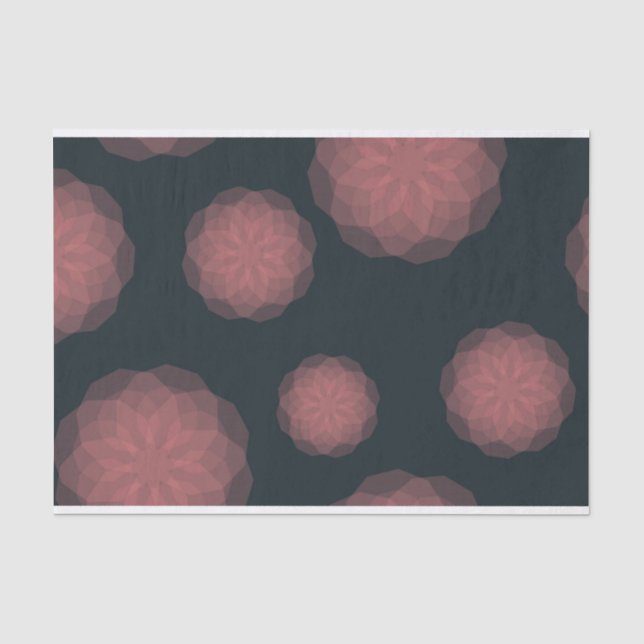 Pink, geometric, cool, trendy flower abstraction tissue paper (Front)