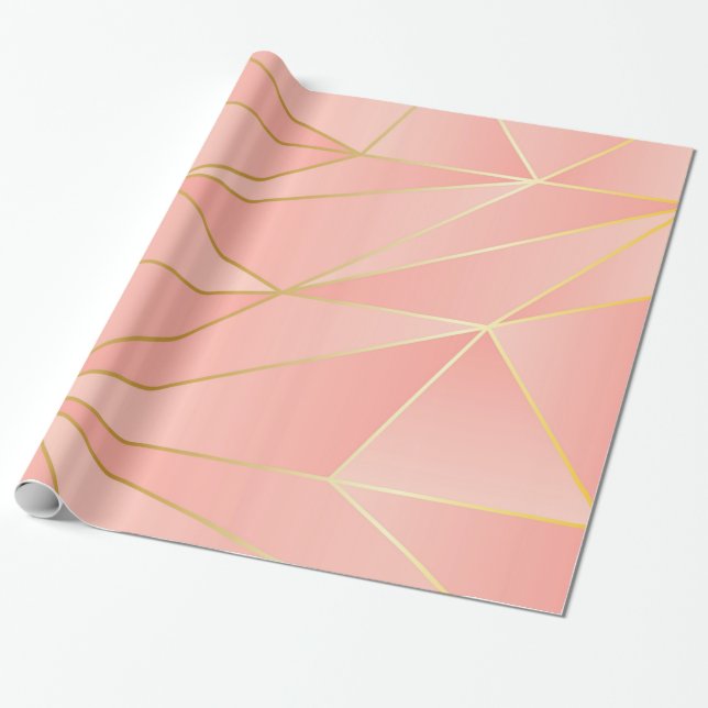 Pink Geometric Design Wrapping Paper (Unrolled)