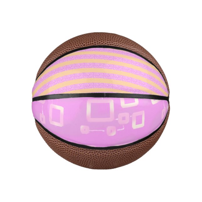 Pink Geometric  Mini Basketball (Front)
