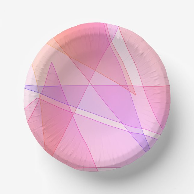 Pink Geometric  Paper Plate (Front)