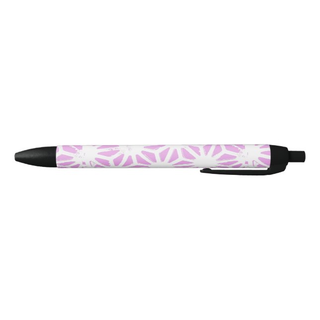 Pink geometric pattern black ink pen (Bottom)