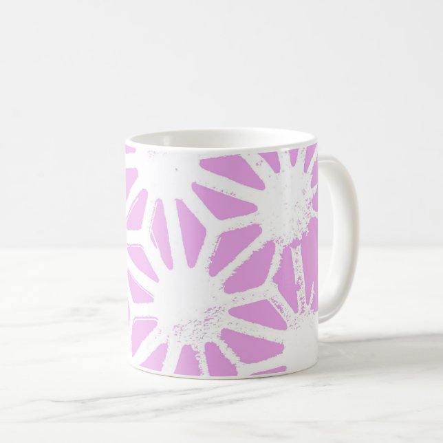 Pink geometric pattern coffee mug (Front Right)