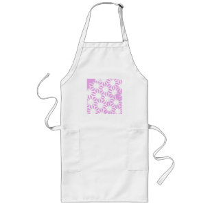 Pink geometric pattern long apron