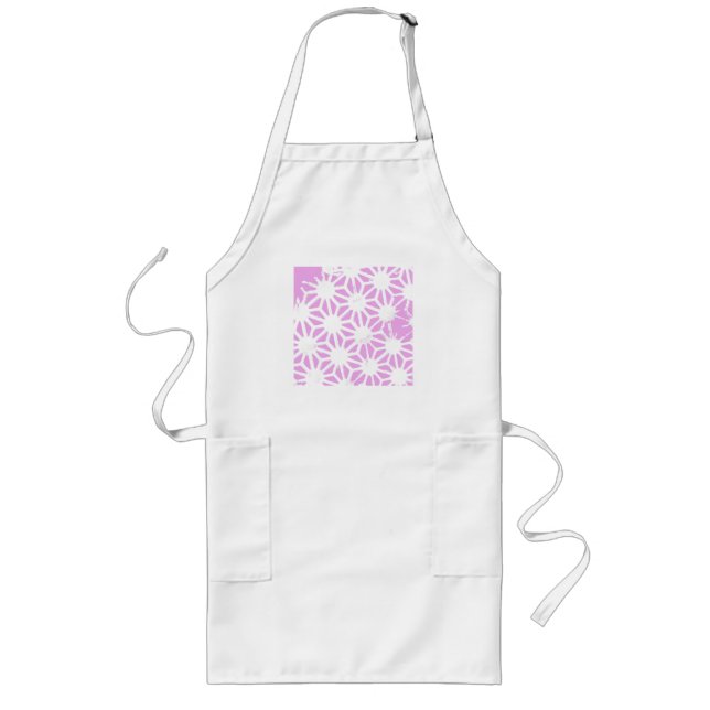 Pink geometric pattern long apron (Front)