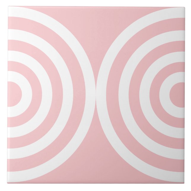 Pink Geometric Pattern Mid Century Modern Tile (Front)