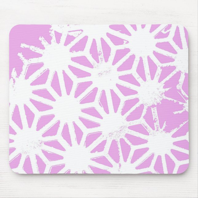 Pink geometric pattern mouse mat (Front)
