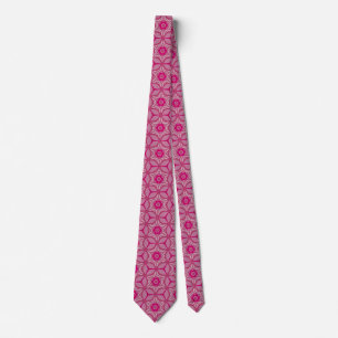 Pink Geometric Pattern Neck Tie