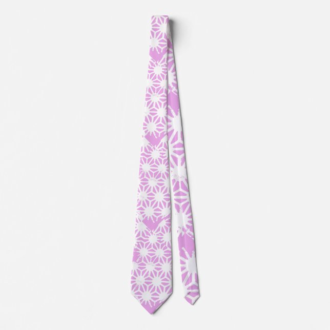 Pink geometric pattern tie (Front)