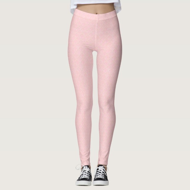 Pink Geometric Pattern with Modern Abstract Leggings (Front)