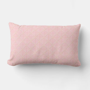 Pink Geometric Pattern with Modern Abstract Lumbar Cushion