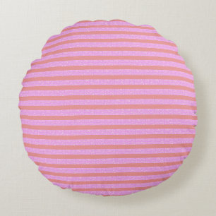 Pink Geometric Round Cushion