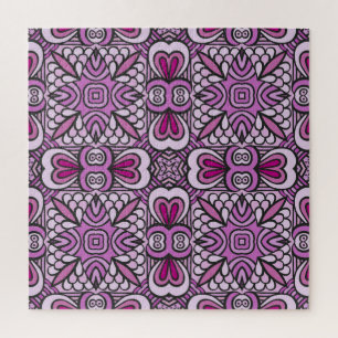 Pink Geometric Seamless Pattern  Jigsaw Puzzle