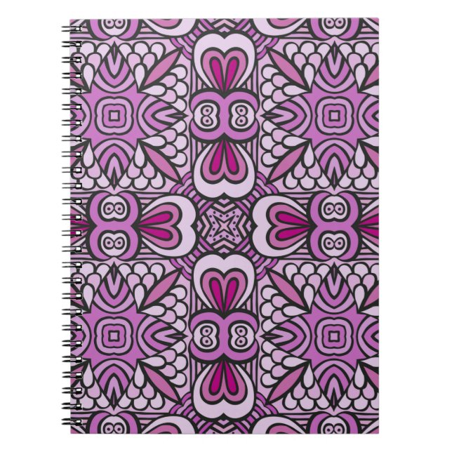 Pink Geometric Seamless Pattern  Notebook (Front)
