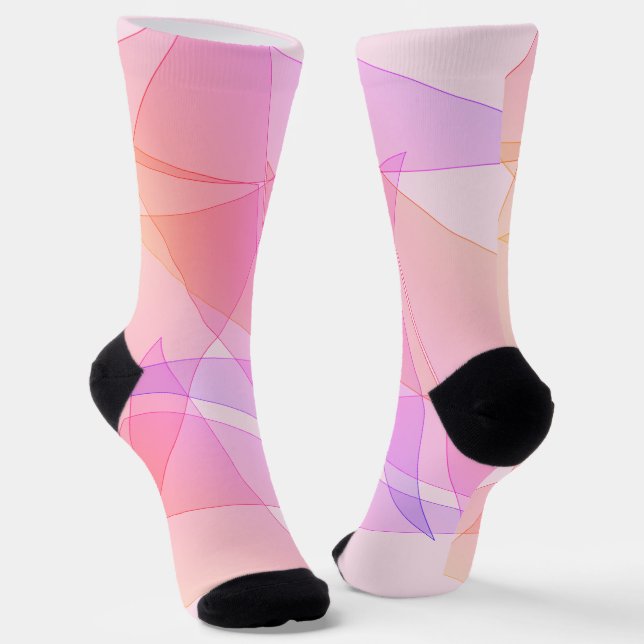 Pink Geometric  Socks (Angled)