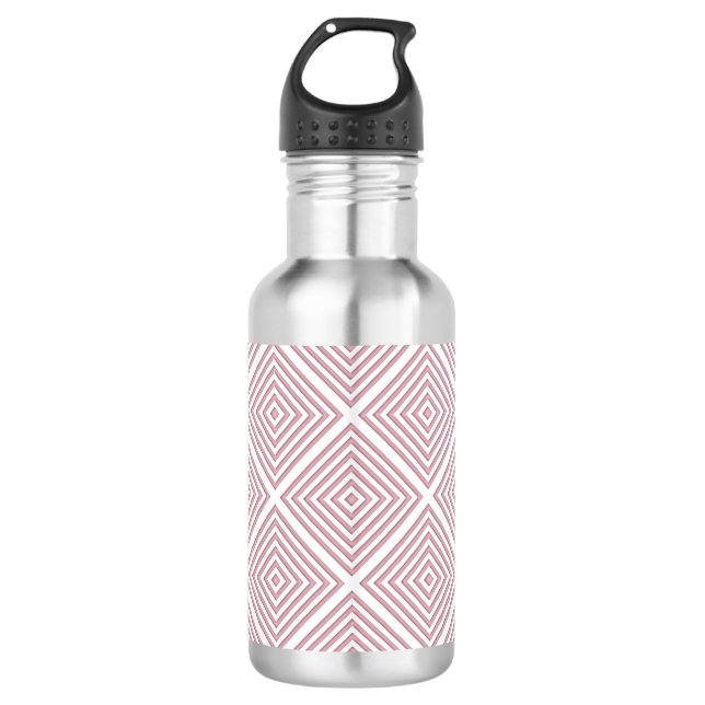 Pink Geometric Squares 532 Ml Water Bottle (Front)
