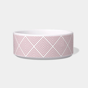 Pink Geometric Squares Bowl