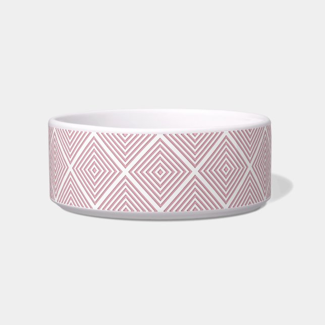 Pink Geometric Squares Bowl (Front)
