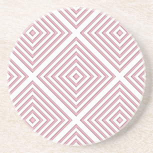 Pink Geometric Squares Coaster