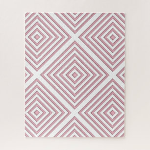 Pink Geometric Squares Jigsaw Puzzle
