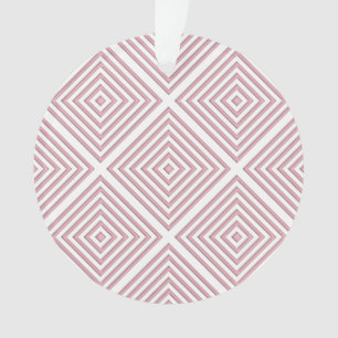 Pink Geometric Squares Ornament