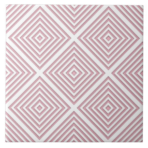 Pink Geometric Squares Tile