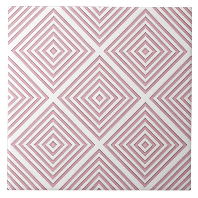 Pink Geometric Squares Tile (Front)