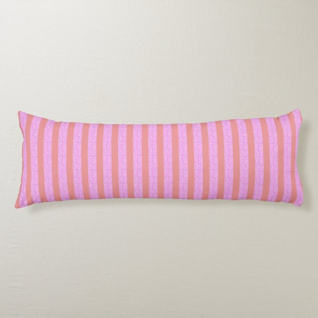 Pink Geometric Stripes  Body Cushion (Front)