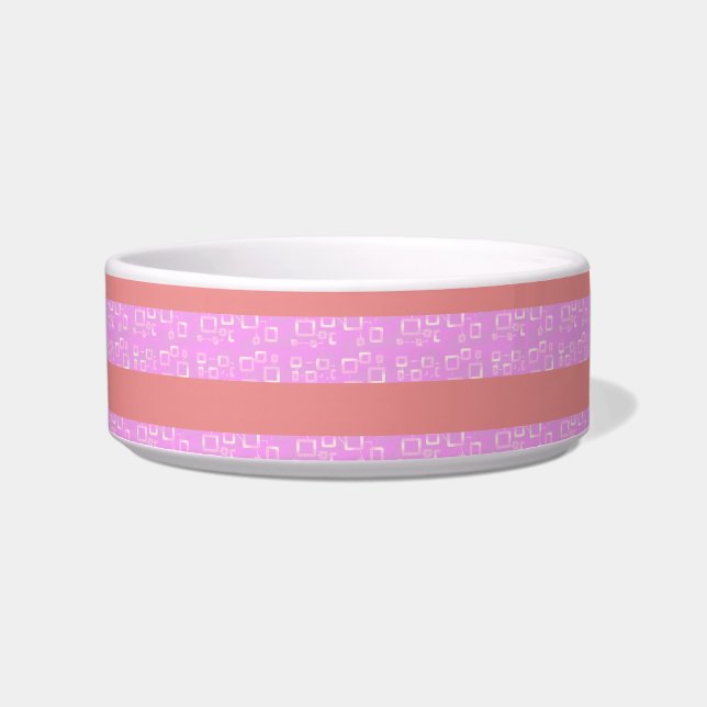 Pink Geometric Stripes  Bowl (Front)