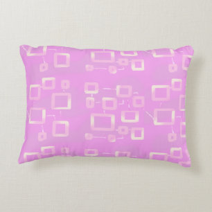 Pink Geometric Stripes Decorative Cushion