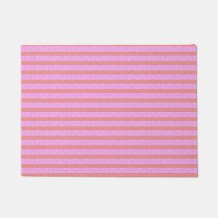 Pink Geometric Stripes Doormat