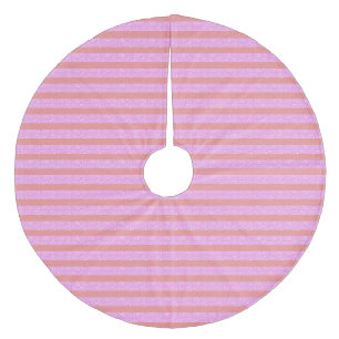 Pink Geometric Stripes  Fleece Tree Skirt