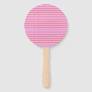 Pink Geometric Stripes  Hand Fan