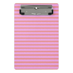 Pink Geometric Stripes Mini Clipboard