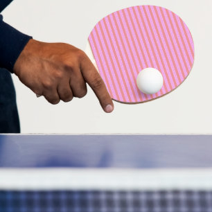 Pink Geometric Stripes Ping Pong Paddle