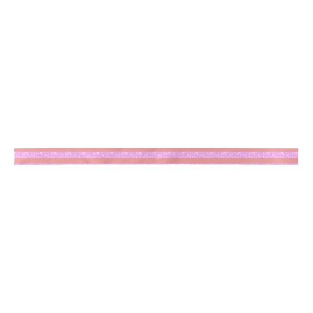 Pink Geometric Stripes Pink Stripe Ribbon Satin Ribbon (Front)