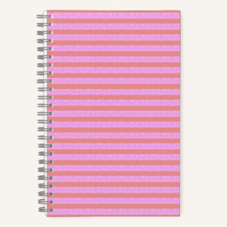 Pink Geometric Stripes Spiral Notebook